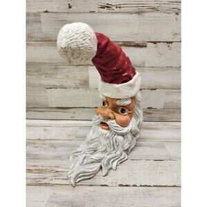 Vintage Santa Claus Crescent Man in the Moon Face Retro Resin 10” Tall